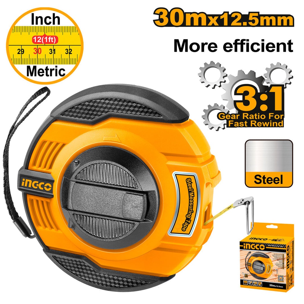 [HSMT8430] INGCO RUBAN A MESURER EN ACIER 30M AU MAROC [HSMT8430]