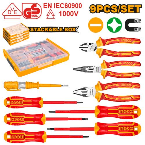 [HKTV01H091] INGCO JEU D'OUTILS A MAIN ISOLES 9PCS AU MAROC [HKTV01H091]