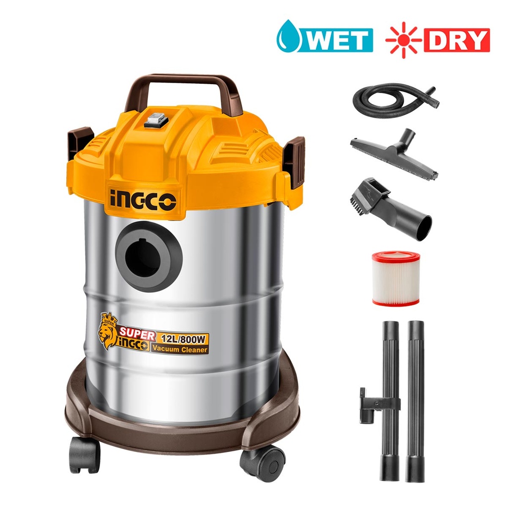 [VC14122] INGCO ASPIRATEUR EAU ET POUSSIERE 800W 12L AU MAROC [VC14122]