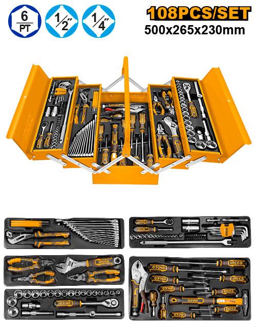 [HTCS151081] INGCO BOITE A OUTILS 108 PCS AU MAROC [HTCS151081]