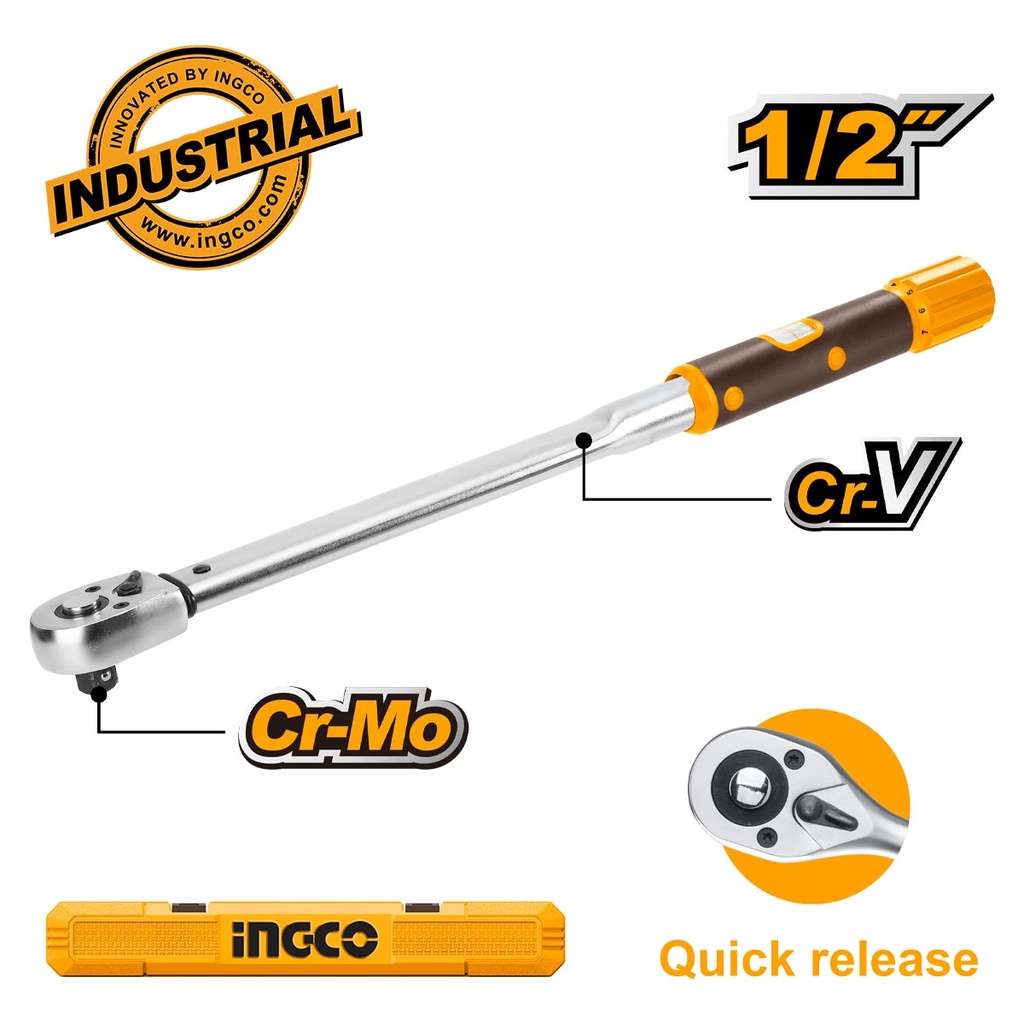 [HPTW200N1] INGCO CLE DYNAMOMETRIQUE 40-200nM 1/2" 530mm AU MAROC [HPTW200N1]