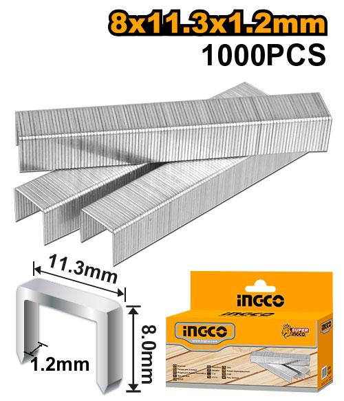 [STS0208] INGCO BOITE AGRAFE 1000PCS 8MM*1.2MM POUR HSG1405 AU MAROC [STS0208]