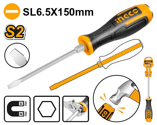 [HGTS686150] INGCO TOURNEVIS A ZONE DE FRAPPE VIS A FENTE 6.5*150 MM AU MAROC [HGTS686150]