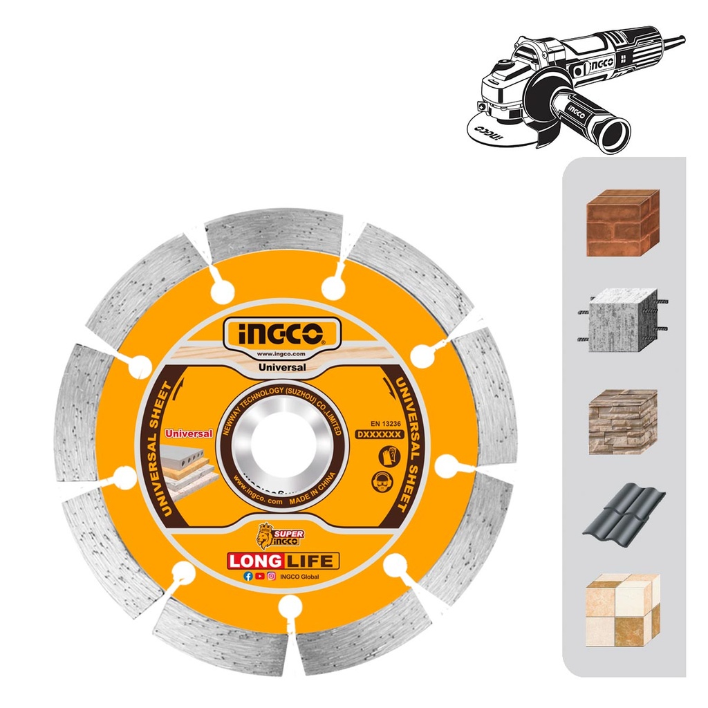 [DMD011152] INGCO DISQUE DIAMANT 115MM A EAU ET A SEC AU MAROC [DMD011152]