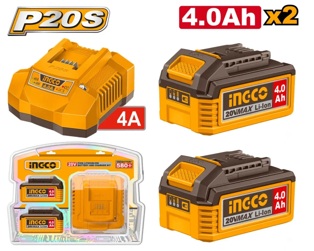 [FBCPK2013] INGCO KIT BATTERIE LITHIUM-ION 4,0AH ET CHARGEUR AU MAROC [FBCPK2013]