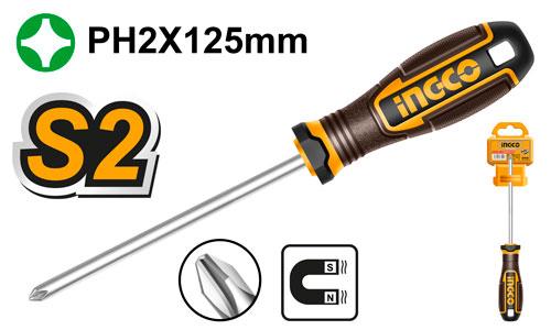 [HSDPH2125] INGCO TOURNEVIS PH2X125MM MAGNETIQUE AU MAROC [HSDPH2125]