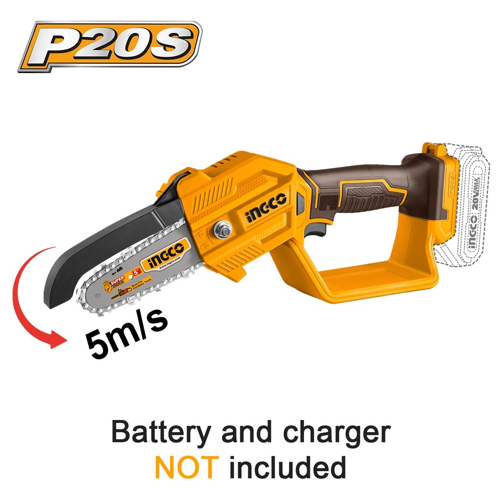 [CGSLI2058] INGCO SCIE ELAGEUSE A BATTERIE 20V 13CM SANS CHARGEUR SANS BATTERIE INGCO AU MAROC [CGSLI2058]