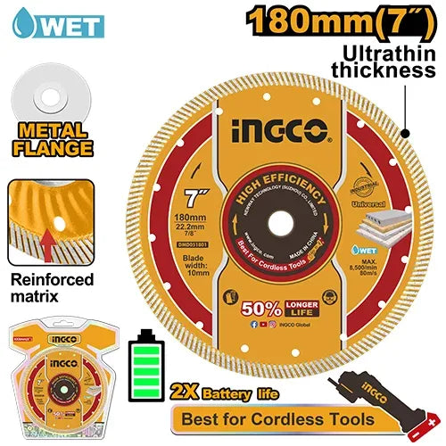 INGCO DISQUE DIAMANTE ULTRAFIN 180MM AU MAROC [DMD051801]