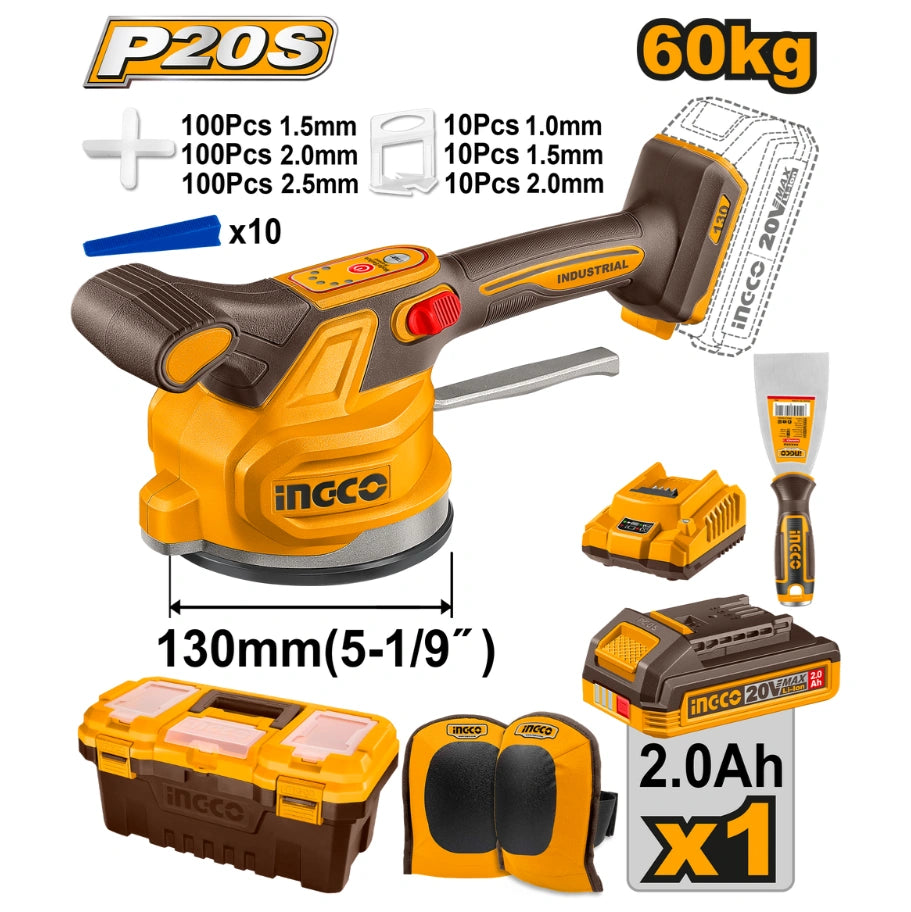 [CTVLI20018] INGCO MACHINE A VIBRER 20V POUR CARREAUX - 60KG - 130MM AU MAROC [CTVLI20018]