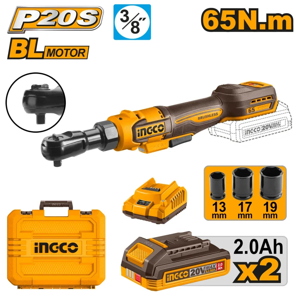[CDRLI20652] INGCO CLE A CLIQUET 65N.M + 2BATT.CHARGEUR AU MAROC [CDRLI20652]