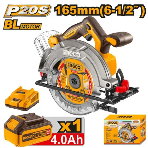 [CSLI16521] INGCO SCIE CIRCULAIRE 20V 165MM +1 BATTERIE 4AH INGCO AU MAROC [CSLI16521]