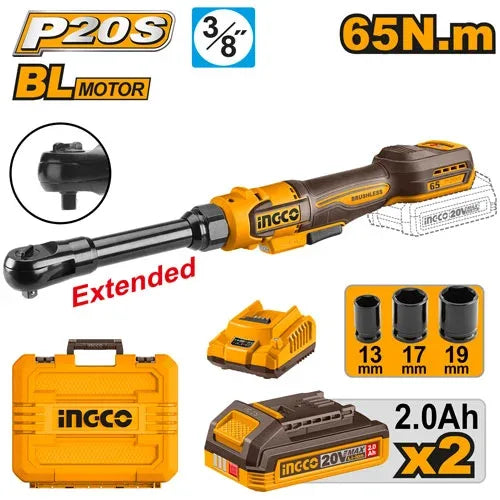 [CDRLI2065292] INGCO CLE A CLIQUET EXTENSIBLE 65N.M +2BATT/CHARGEUR AU MAROC [CDRLI2065292]