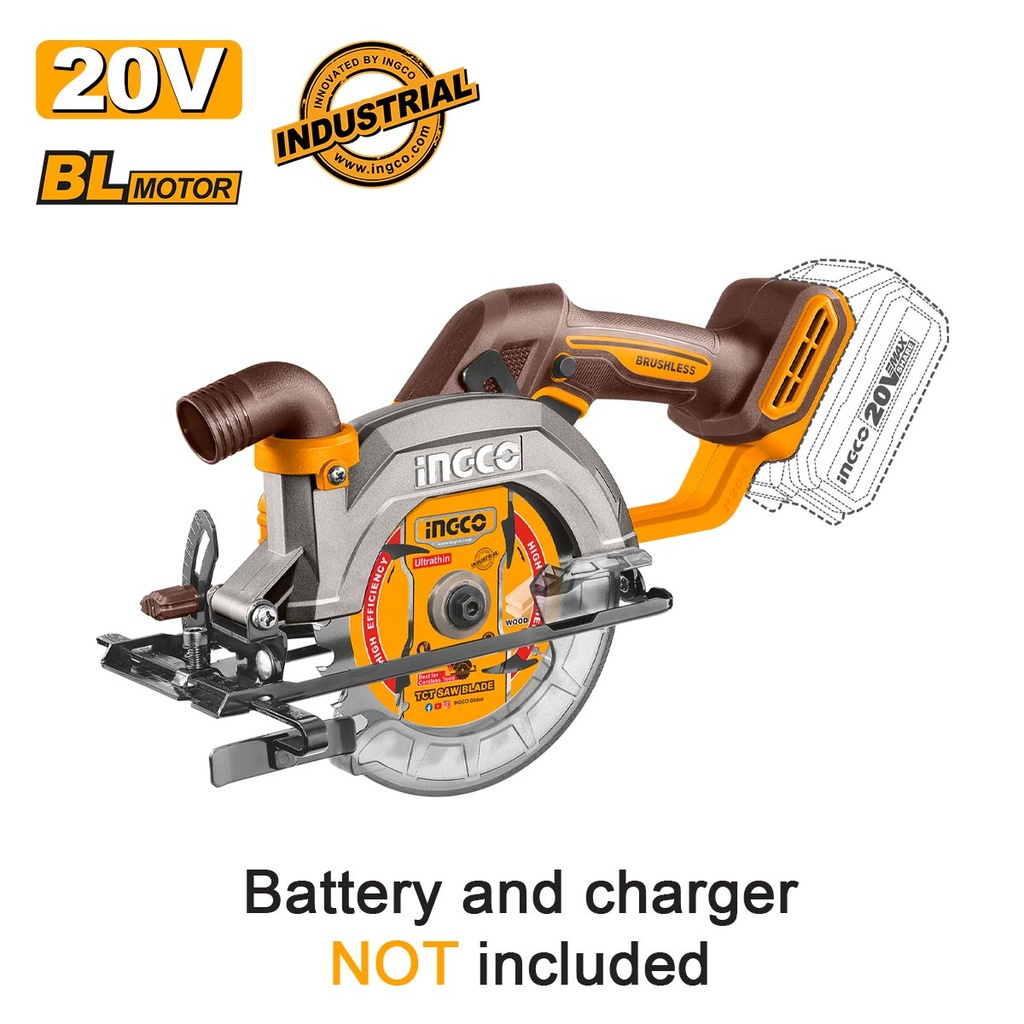 [CSLI1402] INGCO SCIE CIRCULAIRE BRUSHLESS 20V DIAMETRE 140MX20MM AU MAROC [CSLI1402]