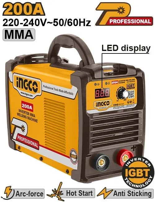 [ING-MMA20038] INGCO POSTE A SOUDER 200A MMA ONDULEUR SI AU MAROC [ING-MMA20038]