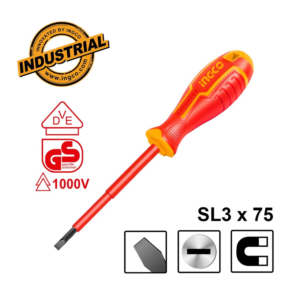 [HISD813075] INGCO TOURNEVIS ISOLE SL3.0×75 AU MAROC [HISD813075]