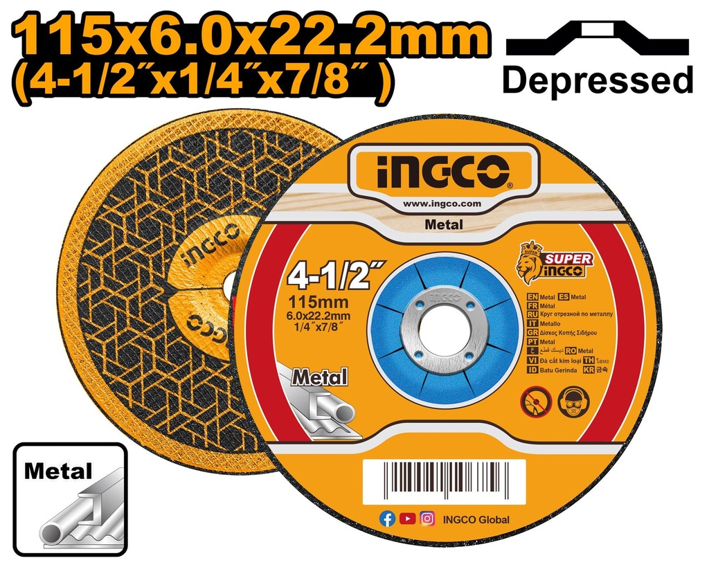 [MGD601151] INGCO DISQUE A MEULER 115MM AU MAROC [MGD601151]