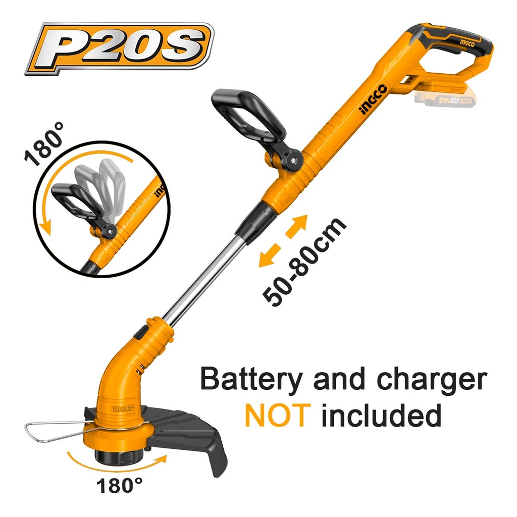 [CGTLI20018] INGCO DEBROUSSAILLEUSE 20V BATTERIE/CHARGEUR NON INCLUS AU MAROC [CGTLI20018]