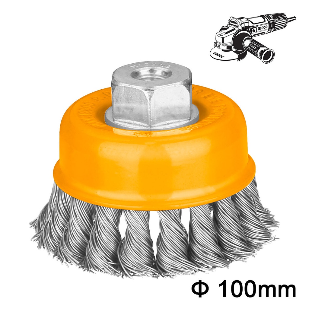 [WB21001] INGCO BROSSE METALLIQUE TORSADEE 100MM AU MAROC [WB21001]