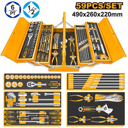 [HTCS15591] INGCO BOITE A OUTILS 59 PCS AU MAROC [HTCS15591]