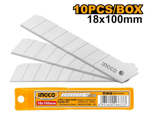 [HKNSB112] INGCO BOITE DE 10 LAMES DE CUTTER 18*100MM AU MAROC [HKNSB112]