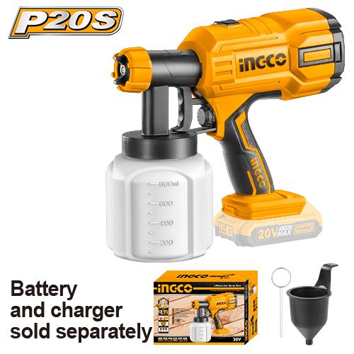 [CSGLI2001] INGCO PISTOLET A PEINTURE SANS FIL 20V SANS BATTERIE ET AU MAROC [CSGLI2001]