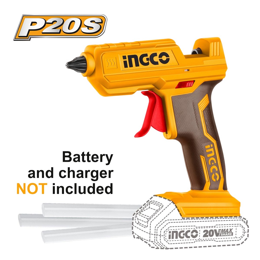 [CGGLI2001] INGCO PISTOLET A COLLE 20V (SS BATTERIE/SS CHARGEUR)+3 B AU MAROC [CGGLI2001]