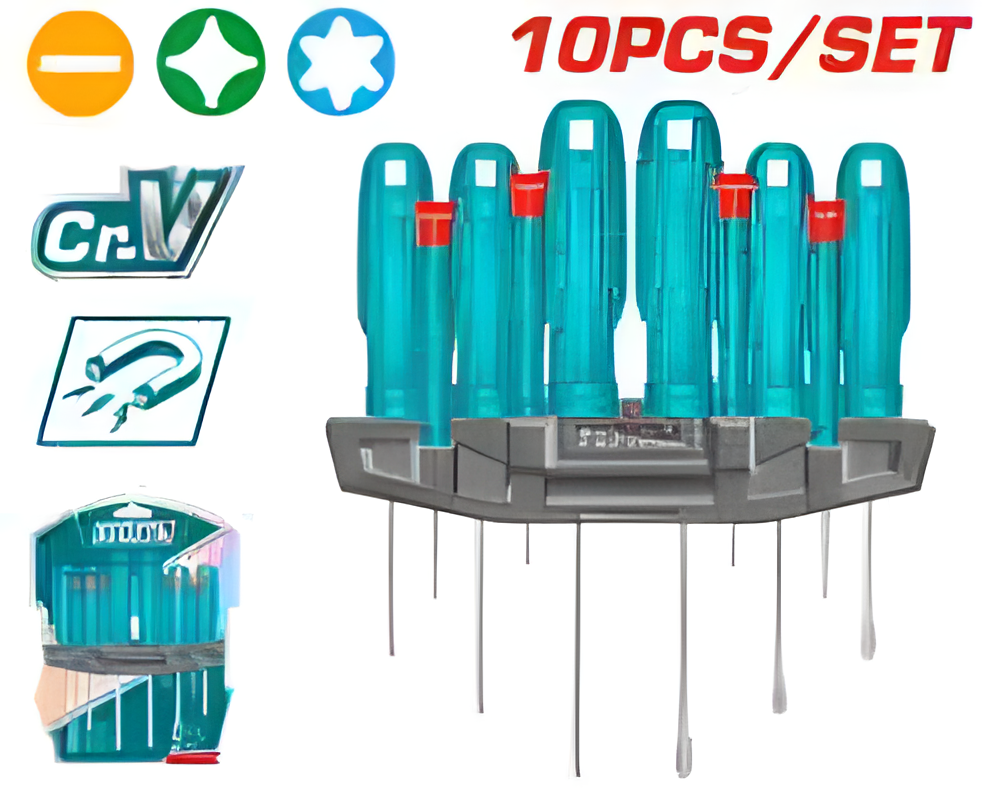 [THTDC251001] TOTAL COFFRET 10 TOURNEVIS ET TOURNEVIS DE PRÉCISION AU MAROC [THTDC251001]