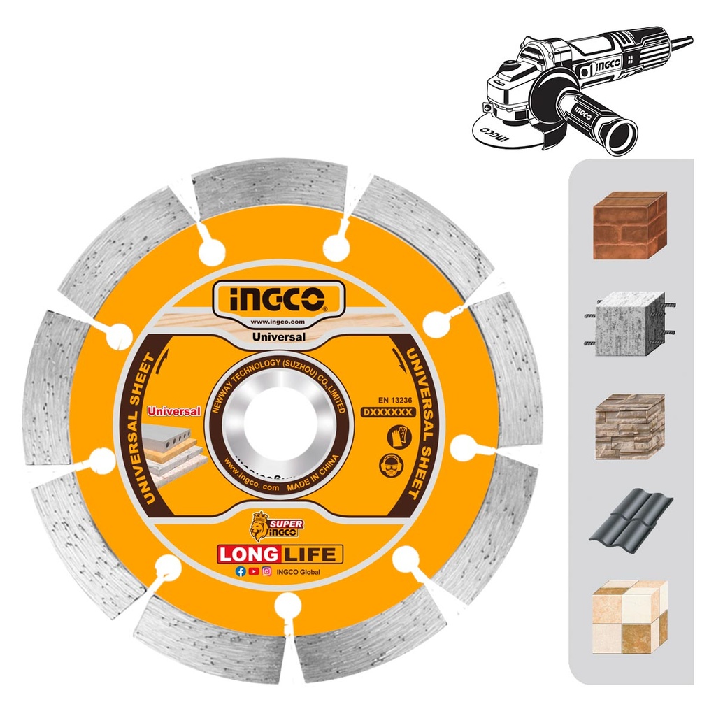 [DMD011252] INGCO DISQUE DIAMANT 125MM A EAU ET SEC AU MAROC [DMD011252]