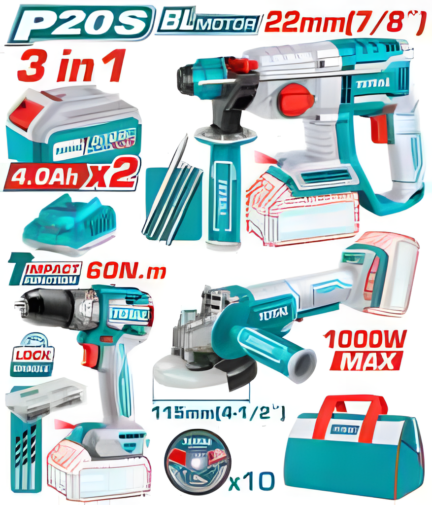 [TOSLI240202] TOTAL KIT COMBO SANS FIL 3 PIÈCES AU MAROC [TOSLI240202]
