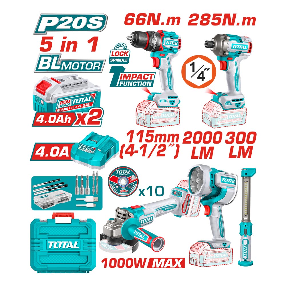 [TOSLI250692] TOTAL KIT COMBO SANS FIL 5 PIÈCES AU MAROC [TOSLI250692]