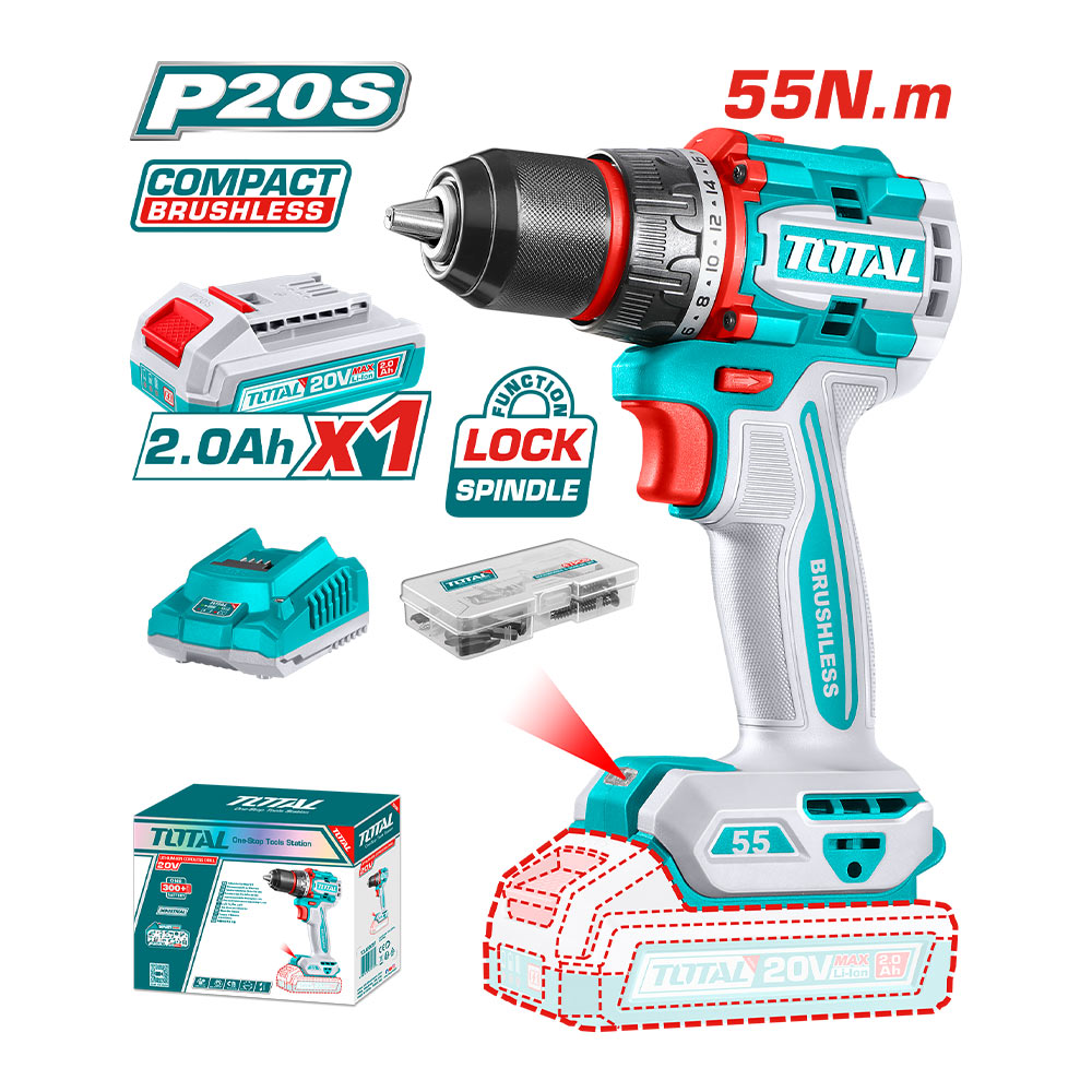 [TDLI205582] TOTAL PERCEUSE VISSEUSE SANS FIL COMPACTE BRUSHLESS AU MAROC [TDLI205582]