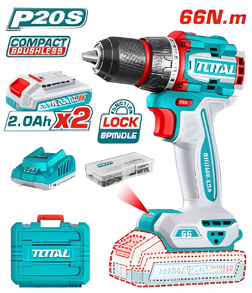 [TDLI20668] TOTAL PERCEUSE VISSEUSE SANS FIL COMPACTE BRUSHLESS AU MAROC [TDLI20668]