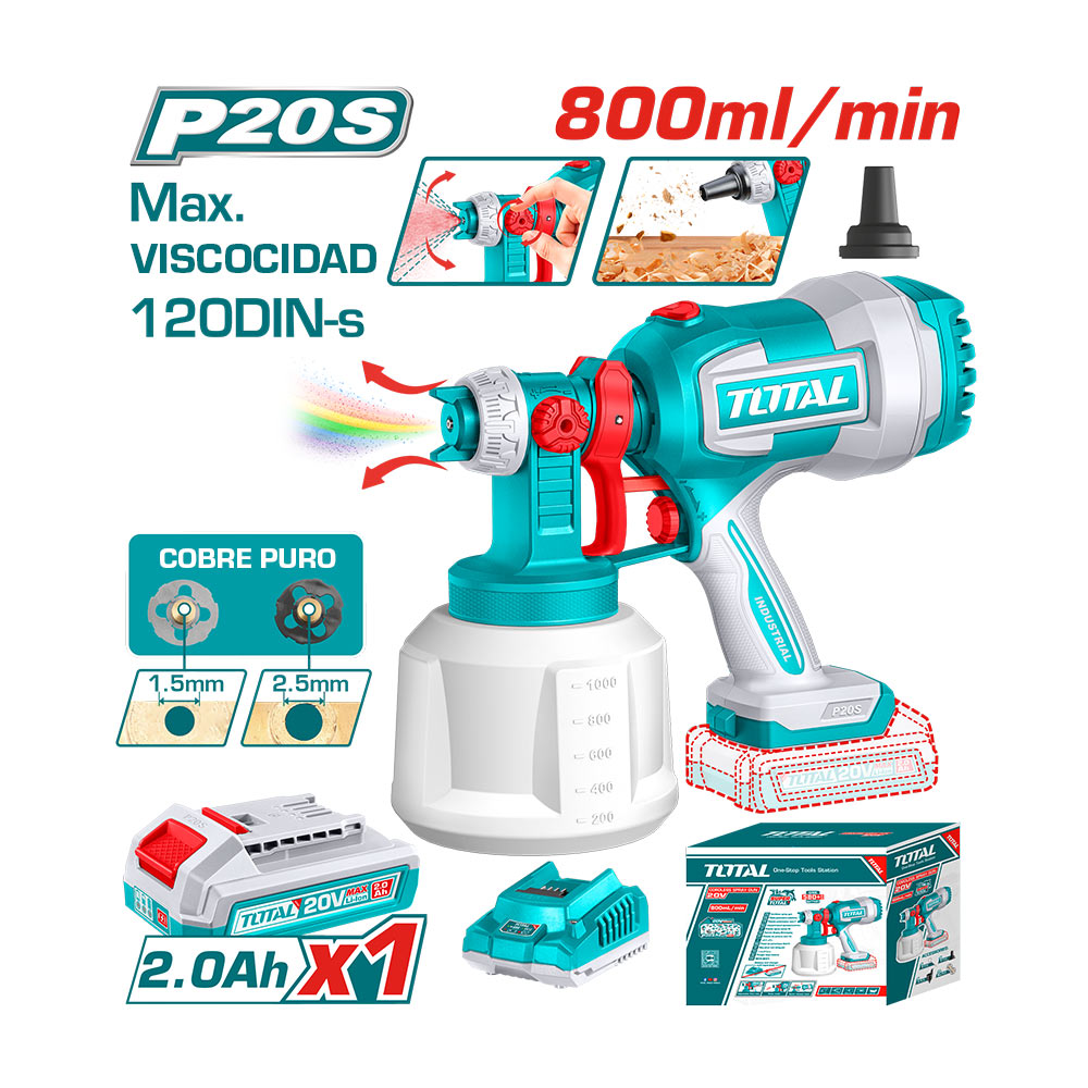 [TSGLI20042] TOTAL PISTOLET DE PEINTURE SANS FIL AU MAROC [TSGLI20042]