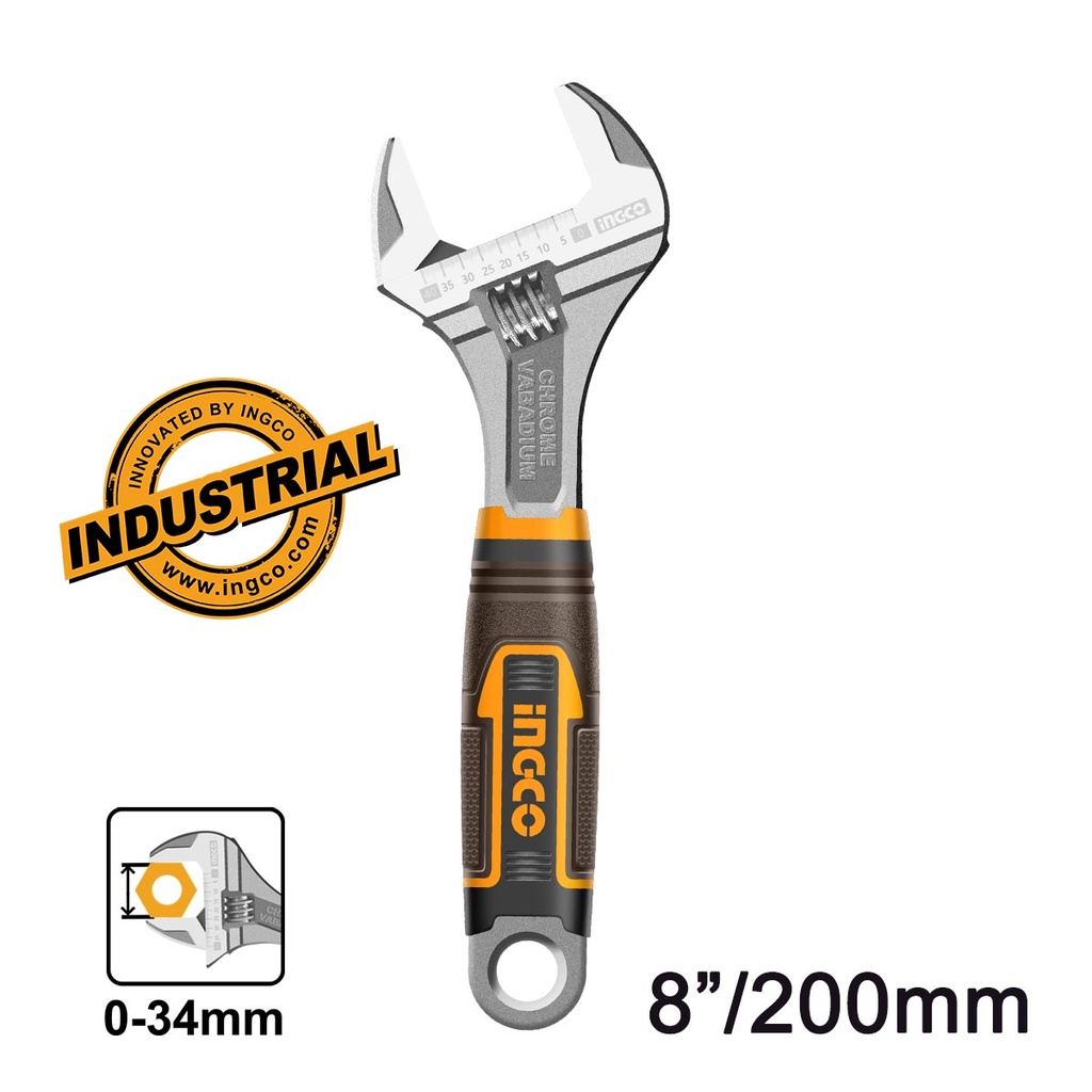 [HADW131088] INGCO CLE A MOLETTE POIGNEE SOUPLE 200MM AU MAROC [HADW131088]