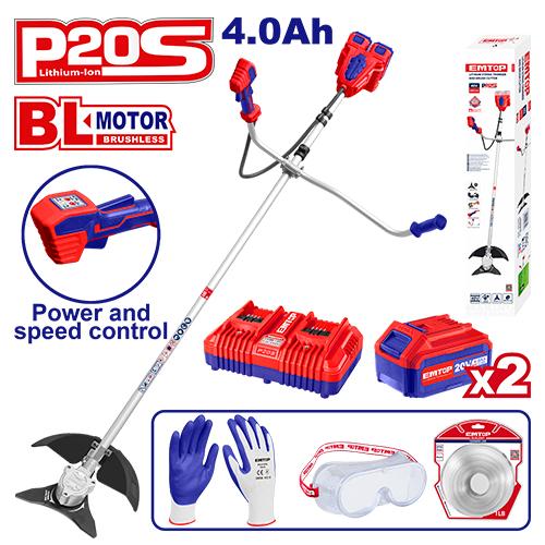 [ELMR202523] EMTOP DÉBROUSSAILLEUSE SANS FIL + 2 BATTERIES 4.0AH [ ELMR202523 ]