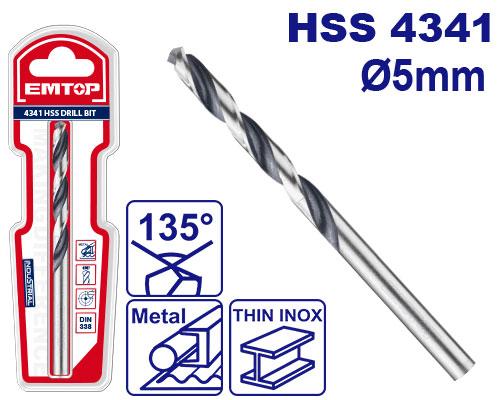 [ETDB310502] EMTOP FORET HSS 4341 - DIAM 5MM [ ETDB310502 ]