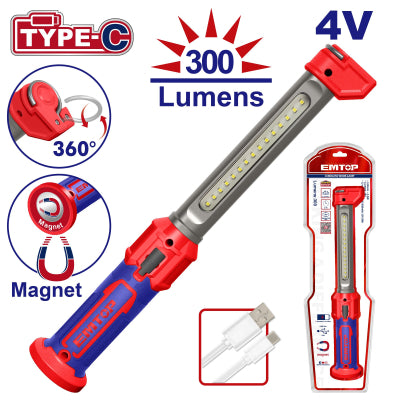 [ELFL043006] EMTOP LAMPE DE TRAVAIL SANS FIL 4V - 360LUMENS [ ELFL043006 ]