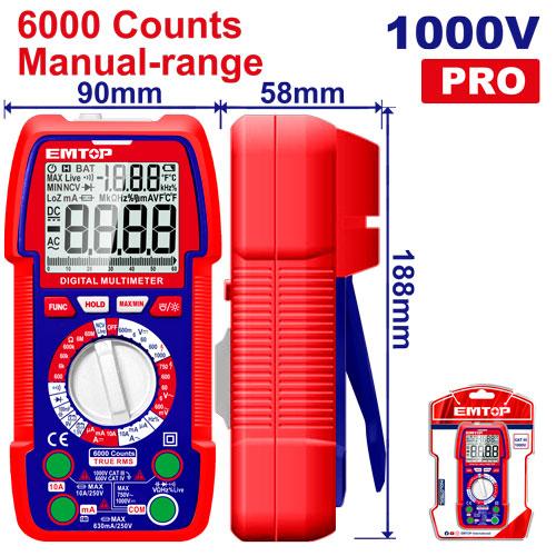 [EDMR5310002] EMTOP MULTIMÈTRE DIGITAL 1000V [ EDMR5310002 ]