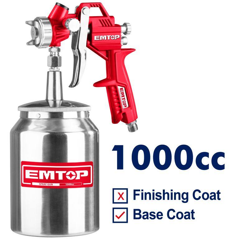 EMTOP PISTOLET À PEINTURE PNEUMATIǪUE - 1000CC [ EASG10001 ]