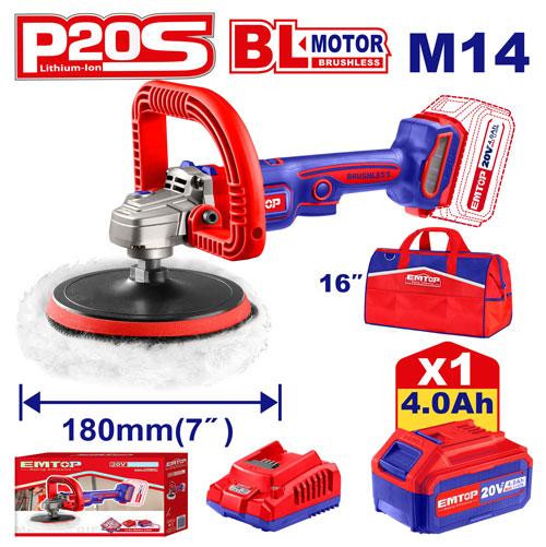 [ELAP20181] EMTOP POLISSEUSE 180MM SANS FIL 20V + BATTERIE 4.0AH [ ELAP20181 ]