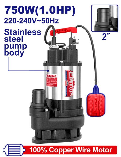 EMTOP POMPE SUBMERSIBLE POUR EAUX USÉES 13M [ EWPPǪD07501 ]