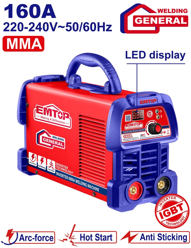[EWDEM1652] EMTOP POSTE À SOUDER MMA - 160A [ EWDEM1652 ]