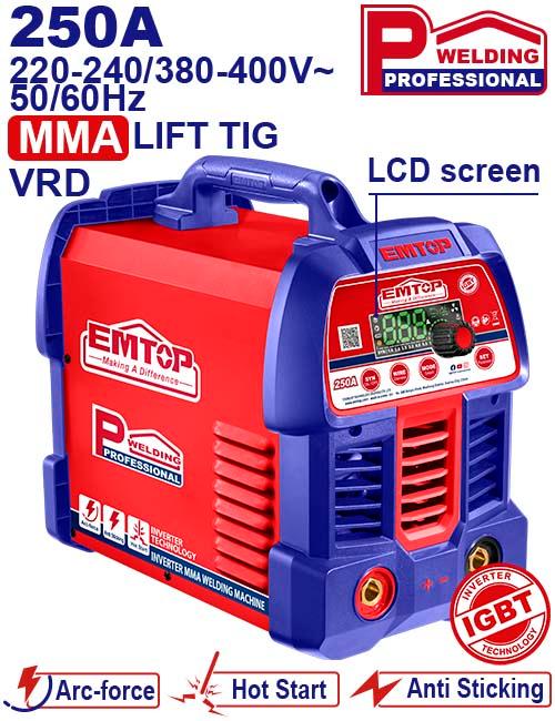 EMTOP POSTE À SOUDER MMA - 250A MONO/TRIPHASE [ EWDEM2568 ]