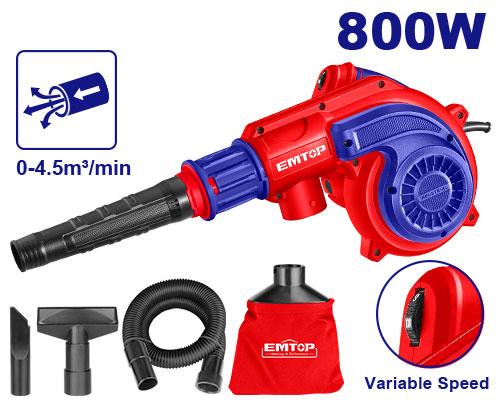 EMTOP SOUFLEUR, ASPIRATEUR 800W AVEC ACCESSOIRES [ EABR8003 ]