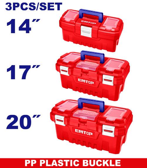 [EPBXK0301] Jeu de 3 boîtes à outils en pp 14" - 17" - 20" EMTOP | EPBXK0301