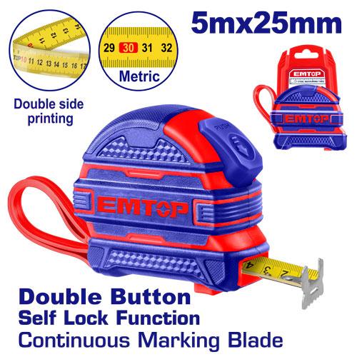 [EMTP2525M] Mètre à ruban en acier 5mx25mm EMTOP | EMTP2525M