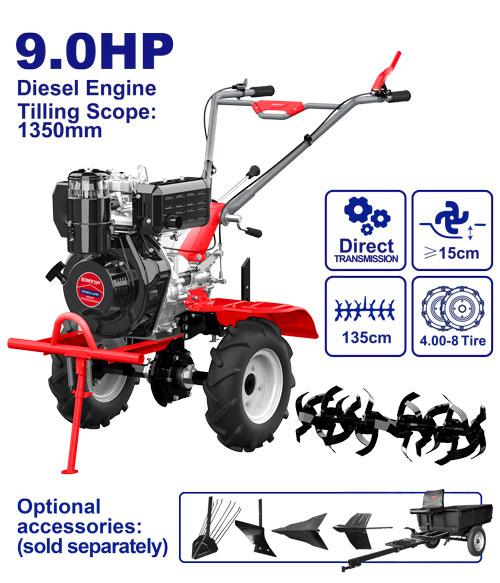 [ETLR1353] Motoculteur 9 CV - diesel EMTOP | ETLR1353