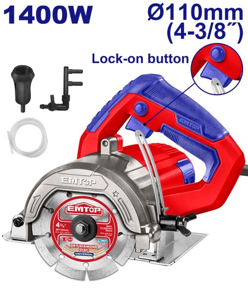 [EMCT14006] Scie à marbre 1400 W - 110mm EMTOP | EMCT14006