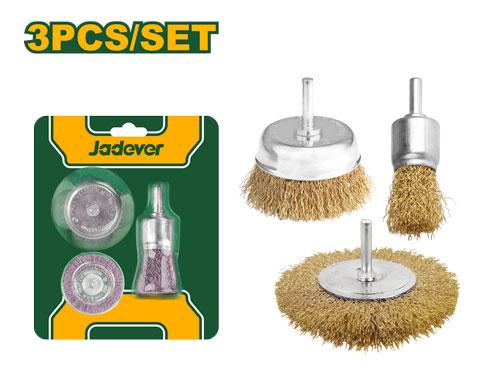 [JDCE6402] JADEVER JEU DE 3 BROSSES POUR PERCEUSE JAD AU MAROC [JDCE6402]