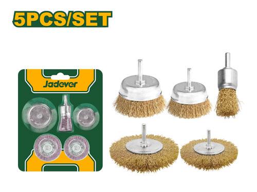[JDCE6401] JADEVER JEU DE 5 DE BROSSES METALLIQUE POUR PERCEUSE J AD AU MAROC [JDCE6401]
